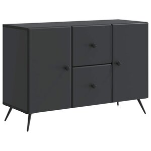 vidaXL Buffet avec tiroir Noir 89 x 34 5 x 60 cm Bois d'ingénierie