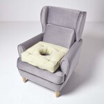 Coussin bouée en velours de coton - Vert Sauge - HOMESCAPES