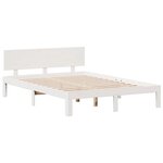 vidaXL Lit bibliothèque sans matelas blanc 160x200 cm bois pin massif