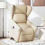 vidaXL Fauteuil inclinable électrique crème tissu