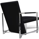 vidaXL Fauteuils lot de 2 avec cadre chromé noir similicuir