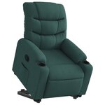 vidaXL Fauteuil inclinable vert foncé tissu