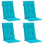 vidaXL Coussins de chaise à dossier haut lot de 4 turquoise tissu