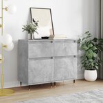 vidaXL Buffets 2 Pièces gris béton 40x35x70 cm bois d'ingénierie