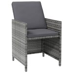 vidaXL Jeu de chaise et tabouret de jardin 4 Pièces Résine tressée Gris