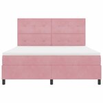 vidaXL Lit à ressort LED avec matelas Rose 180 x 200 cm tissu