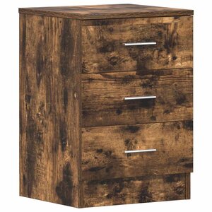 vidaXL Table de chevet Chêne fumé 38x35x56 cm Bois d'ingénierie
