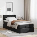 vidaXL Cadre de lit ottoman avec matelas noir 80x200 cm similicuir
