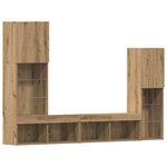 Meuble TV vidaXL avec lumières LED Chêne artisan 40.5x30x102 cm