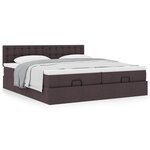 VidaXL Cadre de lit ottoman avec matelas marron foncé 180x200 cm tissu
