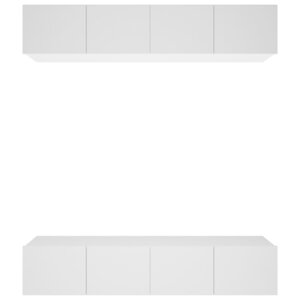 vidaXL Meubles TV 4 Pièces blanc 80x30x30 cm bois d'ingénierie