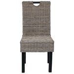 vidaXL Chaises à manger lot de 2 rotin Kubu bois de manguier