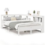vidaXL Lit bibliothèque sans matelas blanc 120x200 cm bois pin massif