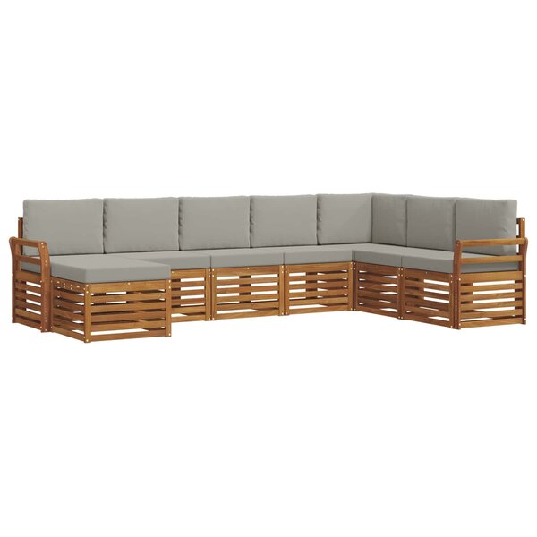 vidaXL Ensemble de canapés d'extérieur 8 pc Gris Naturel et Clair