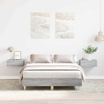 vidaXL Cadre de lit sans matelas sonoma gris 140x190 cm