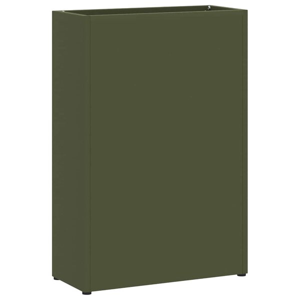 vidaXL Porte-parapluie avec stockage Vert olive 28 x 12 x 41 cm Acier