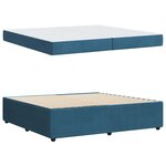 vidaXL Cadre de lit avec matelas Bleu 200 x 200 cm tissu