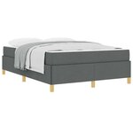 vidaXL Cadre de lit avec matelas Gris foncé 140 x 200 cm tissu