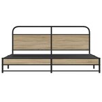 vidaXL Cadre de lit en métal sans matelas chêne fumé 183x213 cm