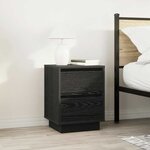 VidaXL Tables de chevet avec lumières LED 2 Pièces noir 38x34x50 cm