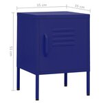 vidaXL Table de chevet Bleu marine 35x35x51 cm Acier