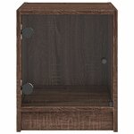vidaXL Table de chevet avec porte en verre chêne marron 35x37x42 cm
