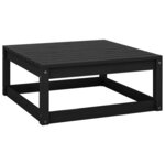 vidaXL Salon de jardin 7 Pièces avec coussins noir bois de pin massif