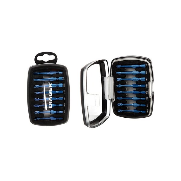 Coffret embout blueshock 8 pièces longueur 50 mm 8pièces pz2x23  ph2x23  tx2025