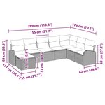 vidaXL Ensemble de canapé de jardin avec coussin 8 Pièces Gris Poly rotin