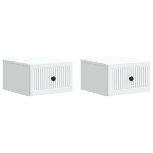 vidaXL Cabinet de chevet mural 2 Pièces Blanc 33 x 34 5 x 20 cm