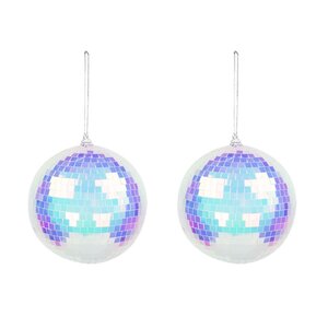 Lot De 2 Boules Irisee de 10cm de diametre