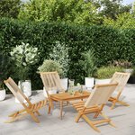 vidaXL Chaises de jardin pliantes lot de 4 beige bois d'acacia massif