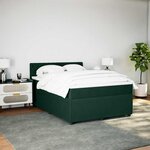 vidaXL Sommier à lattes de lit et matelas Vert foncé 140x190cm Velours