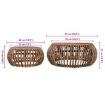 vidaXL Tables basses 2 Pièces Rotin naturel