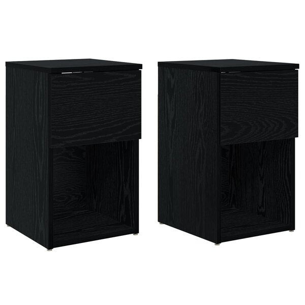 vidaXL Armoire de lit 2 Pièces Chêne noir 29 x 31 5 x 49 cm