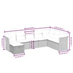 vidaXL Salon de jardin 8 Pièces avec coussins noir résine tressée