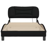 vidaXL Cadre de lit sans matelas Hvar noir 100x200 cm tissu