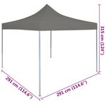 vidaXL Tente de fête Anthracite 291 x 291 x 315 cm Tissu Oxford