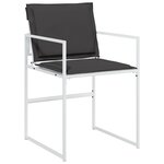 vidaXL Ensemble de salle à manger de jardin 5 pièces avec coussins Textilène blanc et acier