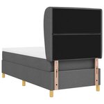 vidaXL Lit à ressorts avec matelas gris foncé 90x190 cm Gris foncé