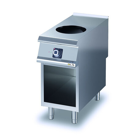 Réchaud wok à induction sur meuble diamante 90 - 5 kw - olis -  - acier inoxydable 400x900x870mm