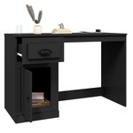 vidaXL Bureau avec tiroir noir 115x50x75 cm bois d'ingénierie