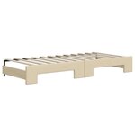 vidaXL Lit de jour avec lit gigogne crème 90x200 cm tissu