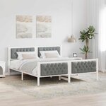 vidaXL Cadre de lit Gris clair 160 x 200 cm Pin massif