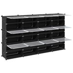 vidaXL Cubes de rangement 12 Pièces avec portes noir PP