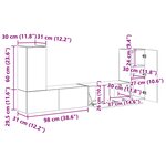 vidaXL Ensemble meuble TV 4 Pièces Gris béton Bois d'ingénierie