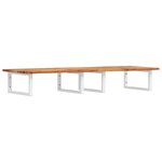 vidaXL Étagère de vasque murale acier et bois massif d'acacia