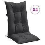 vidaXL Coussins de chaise à dossier haut lot de 4 anthracite mélangé