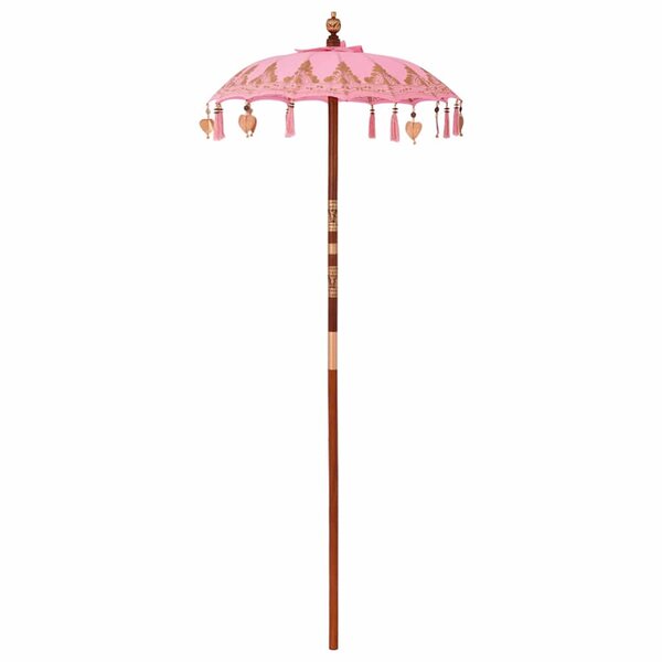 vidaXL Parasol balinais Rose (90-100) x 260 cm Coton et bois massif
