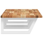 vidaXL Étagère de vasque murale acier et bois massif d'acacia